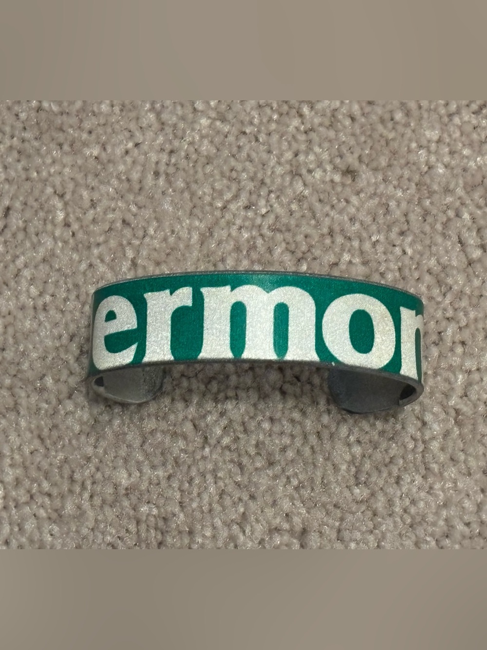 Vermont Revival Studios License Plate Tuff Cuff Metal Cuff Bracelet Handmade